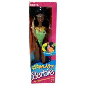 Vintage 80s Mattel 12" Beach Blast Christie Barbie #3253 (1989) NRFB w/Scuffs